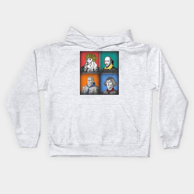 Renaissance Men Kids Hoodie by Lemon Creek Press